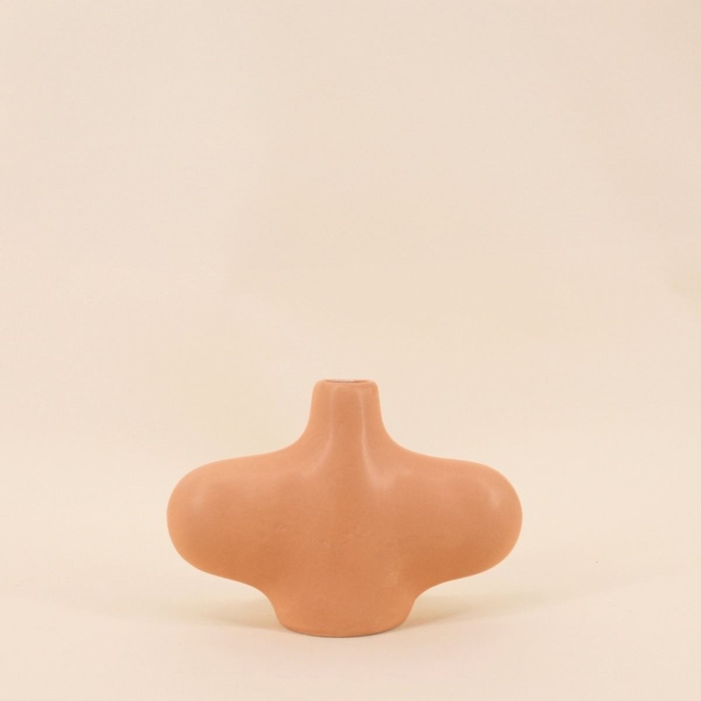 Vase organique céramique marron clair | Hashtag Déco