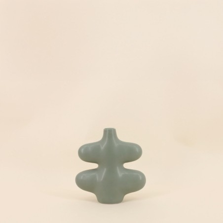 Vase organique vert en céramique 19x20cm | Hashtag Déco