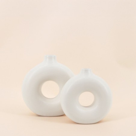 Set de 2 vases donuts céramique élégants | Hashtag Déco