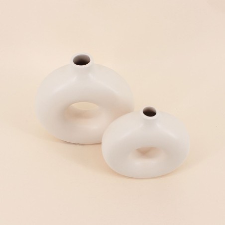 Set de 2 vases donuts céramique élégants | Hashtag Déco