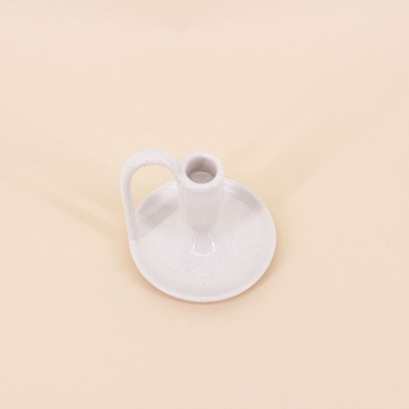 Bougeoir céramique blanc élégant 11cm | Hashtag Déco