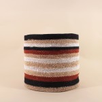 Set de 3 paniers en jonc de mer rayés marron, beige | Hashtag Déco