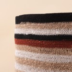 Set de 3 paniers en jonc de mer rayés marron, beige | Hashtag Déco