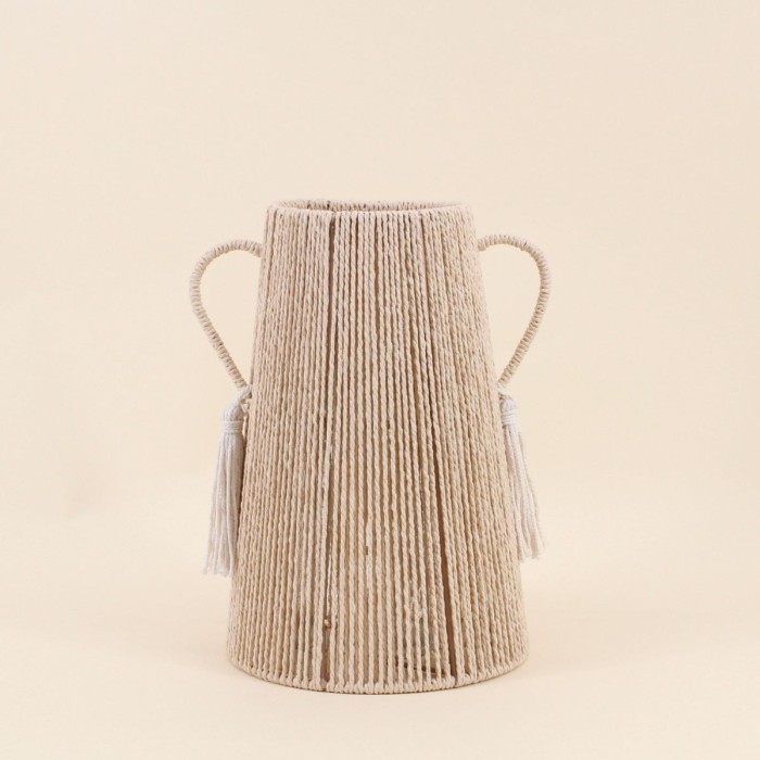 Vase en corde beige 29cm pour une touche naturelle | Hashtag Déco