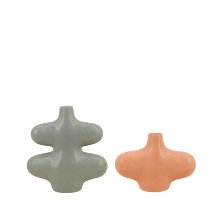 Duo de vases organiques marron et vert | Hashtag Déco