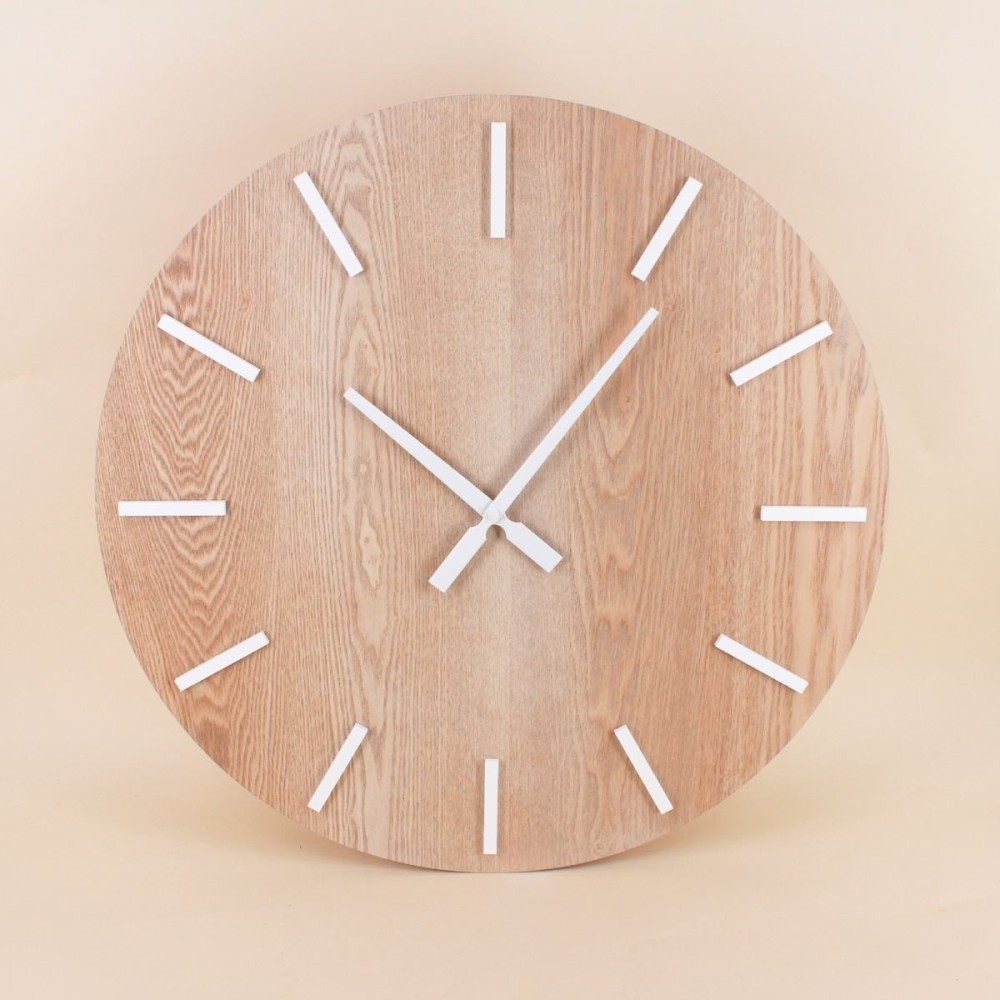 Horloge bois métal blanc 60cm - Élégante et moderne | Hashtag Déco
