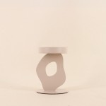 Bougeoir métal beige 13cm, charme organique | Hashtag Déco