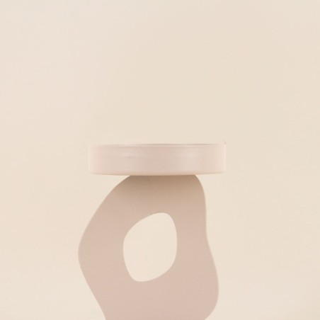 Bougeoir métal beige 13cm, charme organique | Hashtag Déco