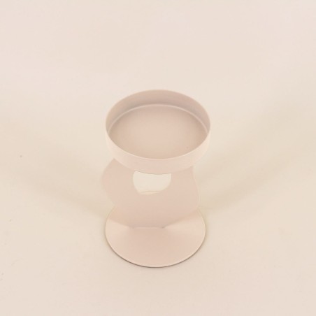 Bougeoir métal beige 13cm, charme organique | Hashtag Déco