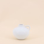 Vase en céramique blanche avec anse 11cm | Hashtag Déco