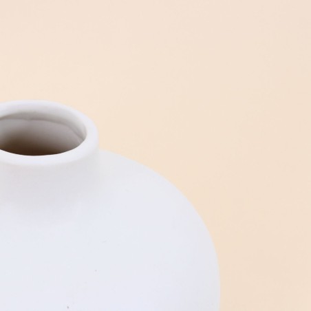 Vase en céramique blanche avec anse 11cm | Hashtag Déco
