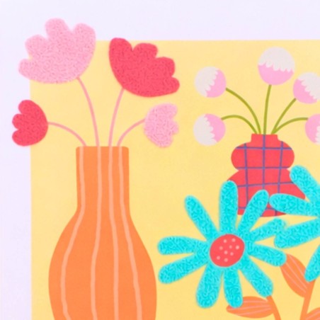 Image encadrée fleurs brodées colorée 45x60 | Hashtag Déco