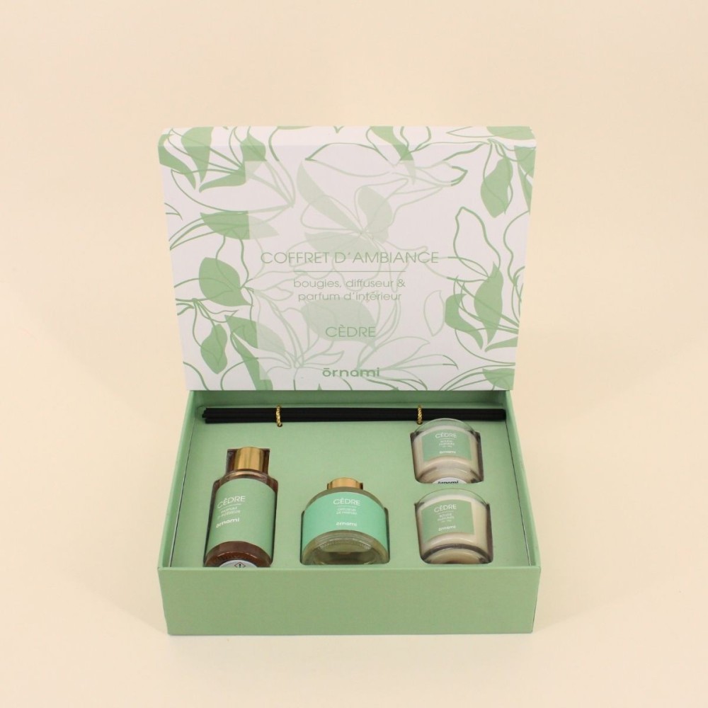 Coffret senteurs maison verre vert et blanc | Hashtag Déco