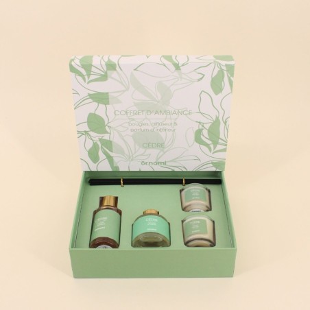Coffret senteurs maison verre vert et blanc | Hashtag Déco