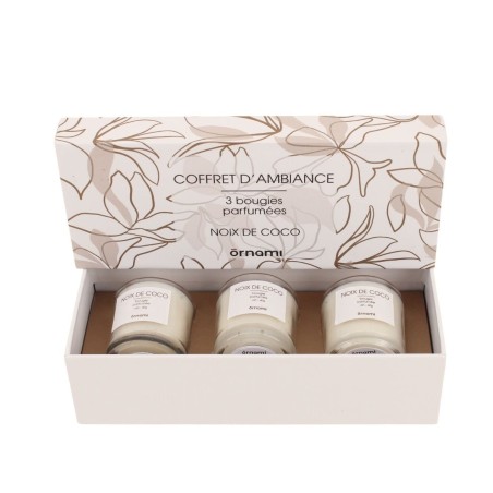 Coffret 3 bougies votives marron en verre | Hashtag Déco