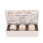 Coffret 3 bougies votives marron en verre | Hashtag Déco