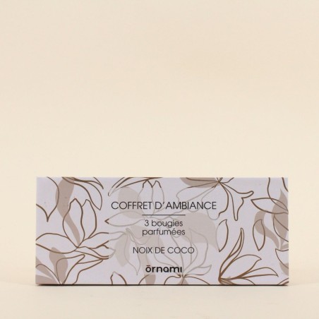 Coffret 3 bougies votives marron en verre | Hashtag Déco