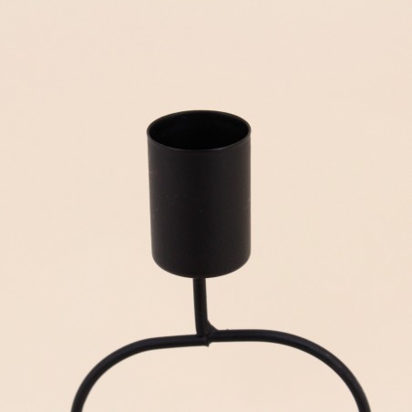 Bougeoir design métal noir 24cm élégant | Hashtag Déco