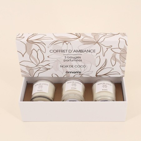 Coffret 3 bougies votives marron en verre | Hashtag Déco