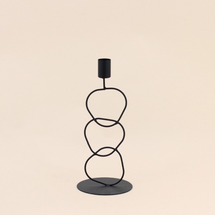 Bougeoir design métal noir 24cm élégant | Hashtag Déco