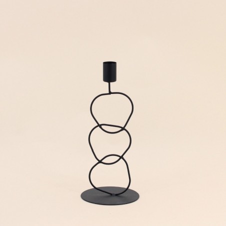 Bougeoir design métal noir 24cm élégant | Hashtag Déco