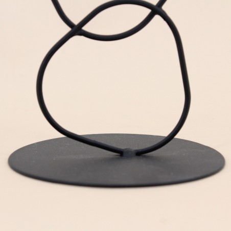 Bougeoir design métal noir 24cm élégant | Hashtag Déco