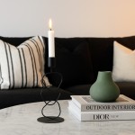 Bougeoir design métal noir 24cm élégant | Hashtag Déco