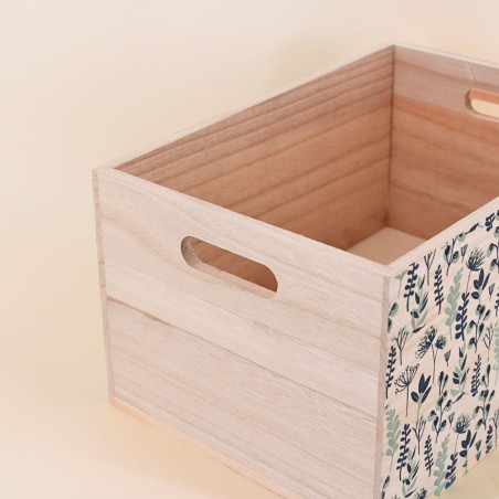 Set de 3 caisses fleuris bois colorées | Hashtag Déco