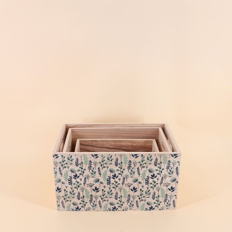 Set de 3 caisses fleuris bois colorées | Hashtag Déco
