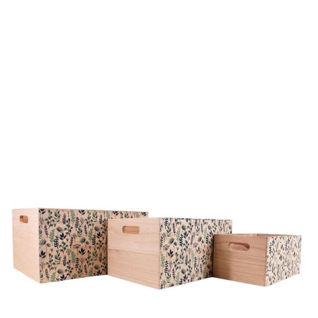 Set de 3 caisses fleuris bois colorées | Hashtag Déco