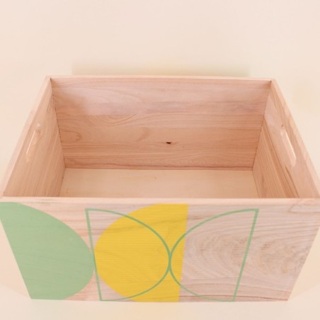 Lot de 6 caisses en bois géométriques verts | Hashtag Déco