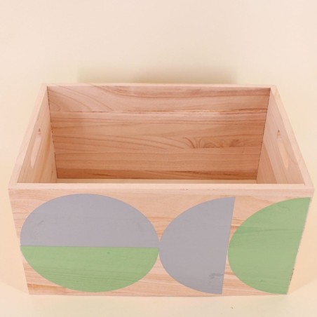 Lot de 6 caisses en bois géométriques verts | Hashtag Déco