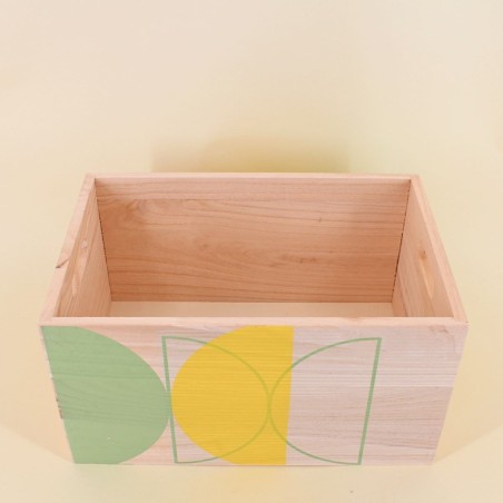 Lot de 6 caisses en bois géométriques verts | Hashtag Déco