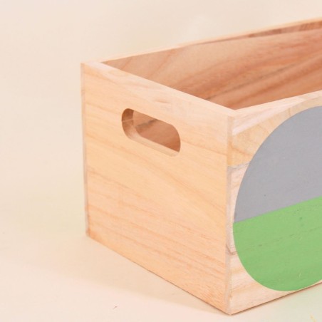 Lot de 6 caisses en bois géométriques verts | Hashtag Déco