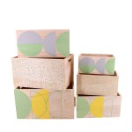 Lot de 6 caisses en bois géométriques verts | Hashtag Déco