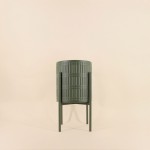 Cache-pot métal vert 27x48cm moderne | Hashtag Déco