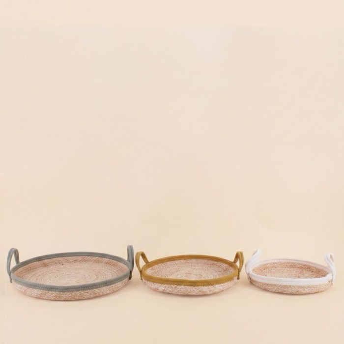 Set de 3 paniers ronds en corde beige | Hashtag Déco