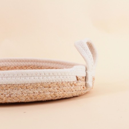 Panier rond en corde beige 30cm pour votre intérieur | Hashtag Déco