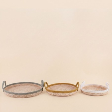 Panier rond en corde beige 30cm pour votre intérieur | Hashtag Déco