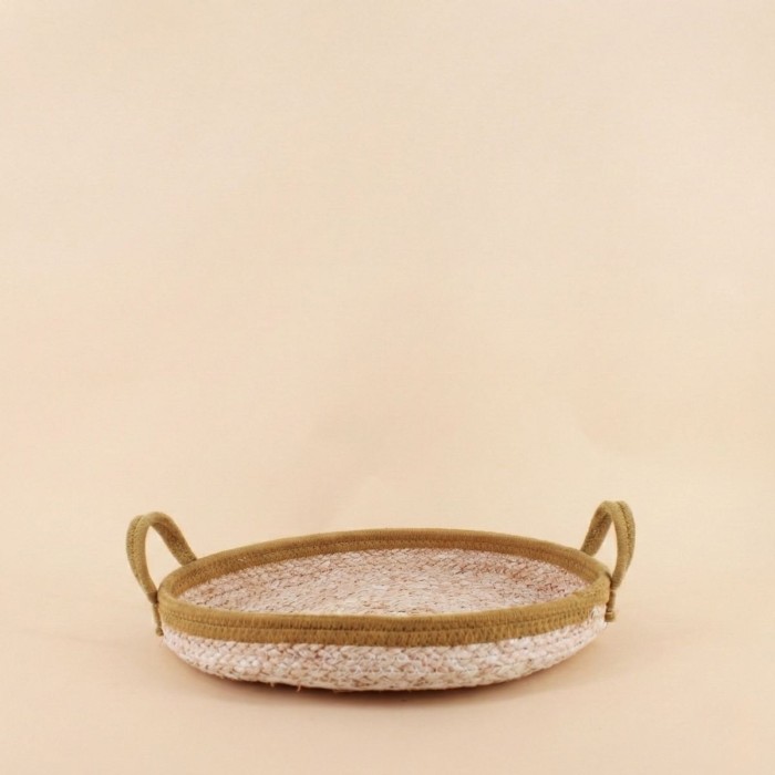 Panier en corde beige rond 35cm | Hashtag Déco