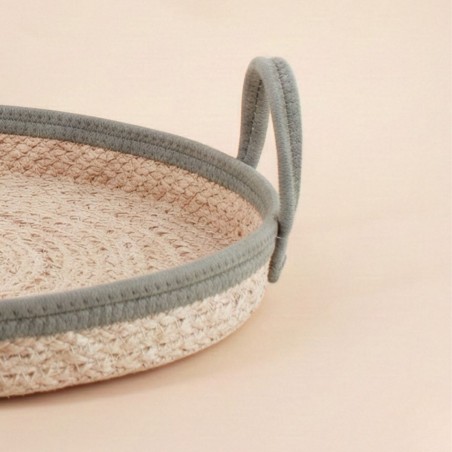 Panier rond en corde beige 40cm | Hashtag Déco