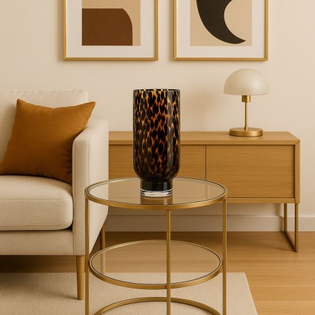 Vase léopard 28cm en céramique beige | Hashtag Déco