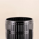 Cache pot métal noir élégant 31x61cm | Hashtag Déco