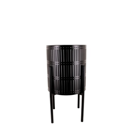 Cache pot métal noir élégant 31x61cm | Hashtag Déco