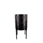 Cache pot métal noir élégant 31x61cm | Hashtag Déco