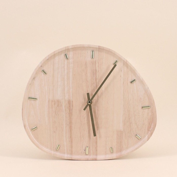 Horloge organique bois naturel 35x30cm | Hashtag Déco