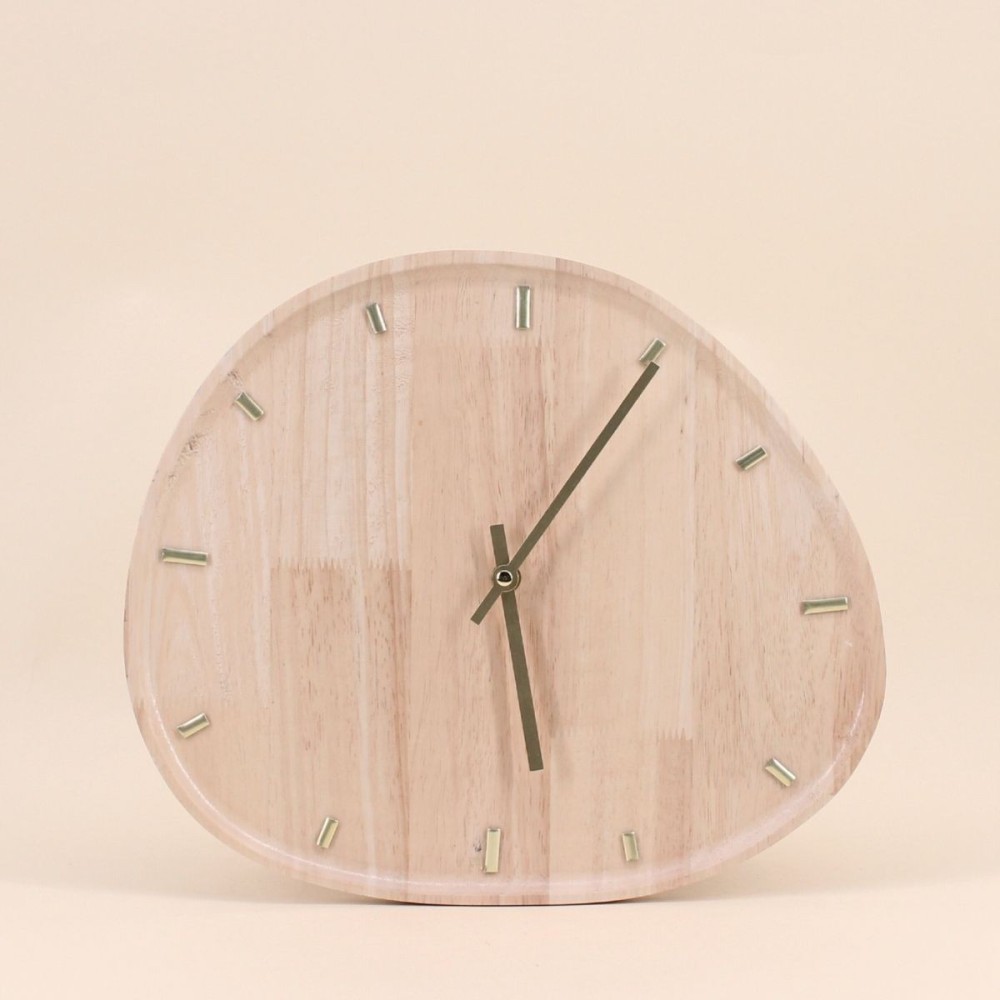 Horloge organique bois naturel 35x30cm | Hashtag Déco