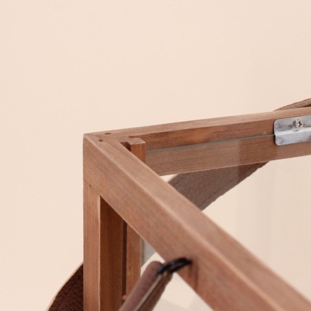 Lanterne en bois naturel avec anse 40cm | Hashtag Déco