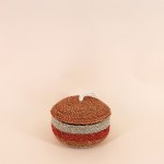 Lot de 2 paniers avec couvercles en fibres naturelles rouge | Hashtag Déco