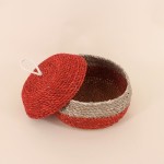 Panier en fibres naturelles rouge 20cm | Hashtag Déco